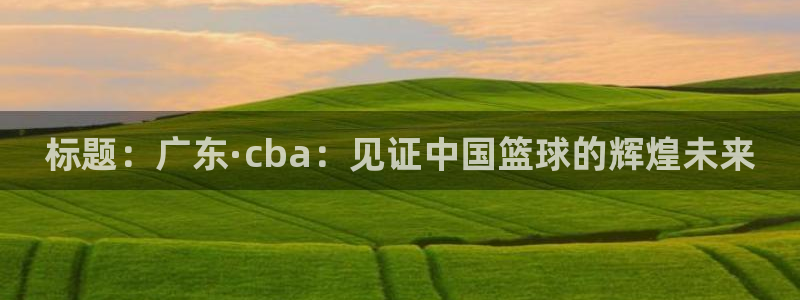 标题：广东·cba：见证中国篮球的辉煌未来